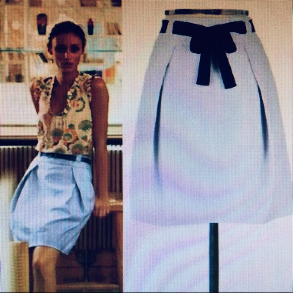 Anthropologie Dresses & Skirts - SOLD Anthropolo edme & esylite “Sound Mooring”seersucker stripe blue white skirt